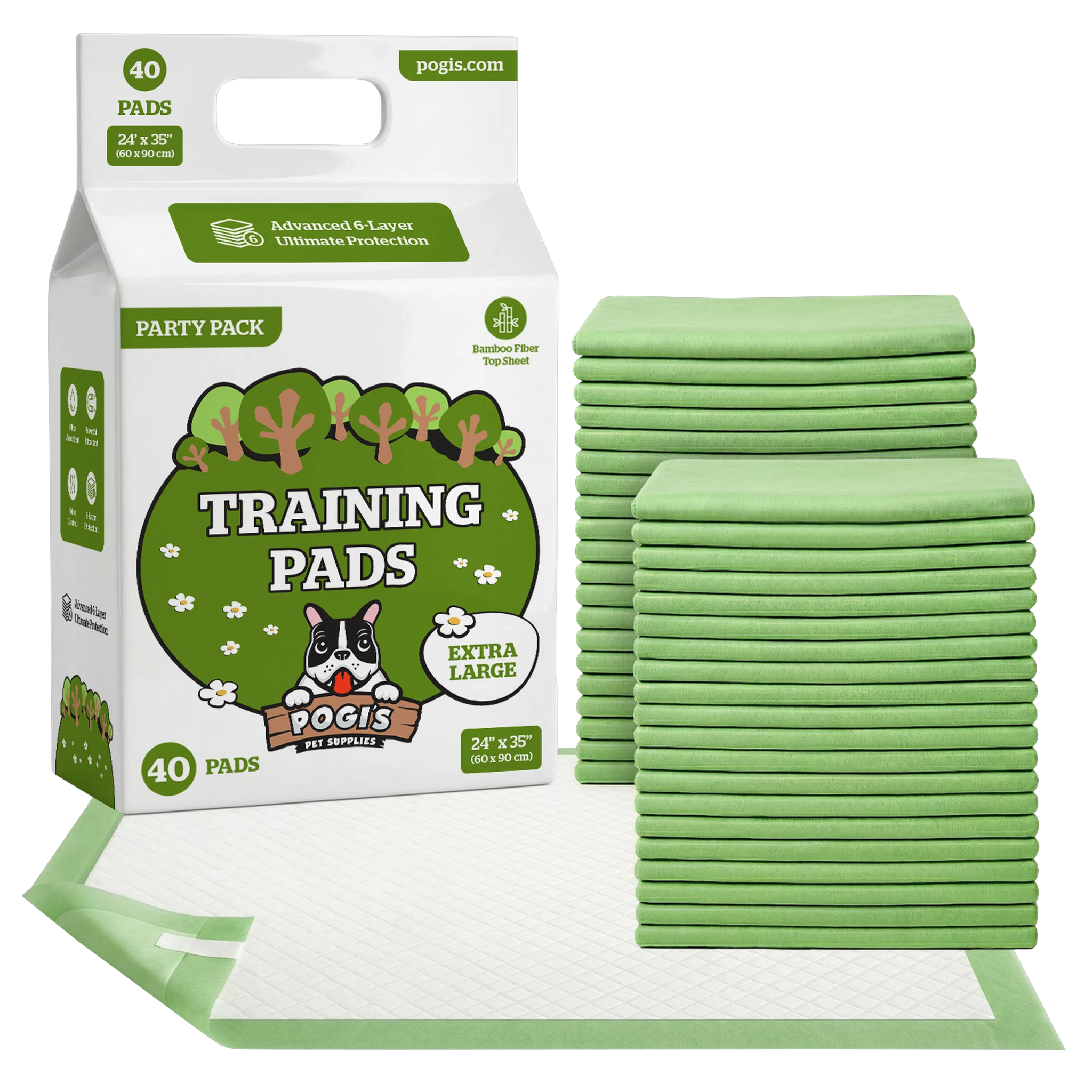 Pogi's Dog Training Pads, leak-proof puppy pee pads, 24x35