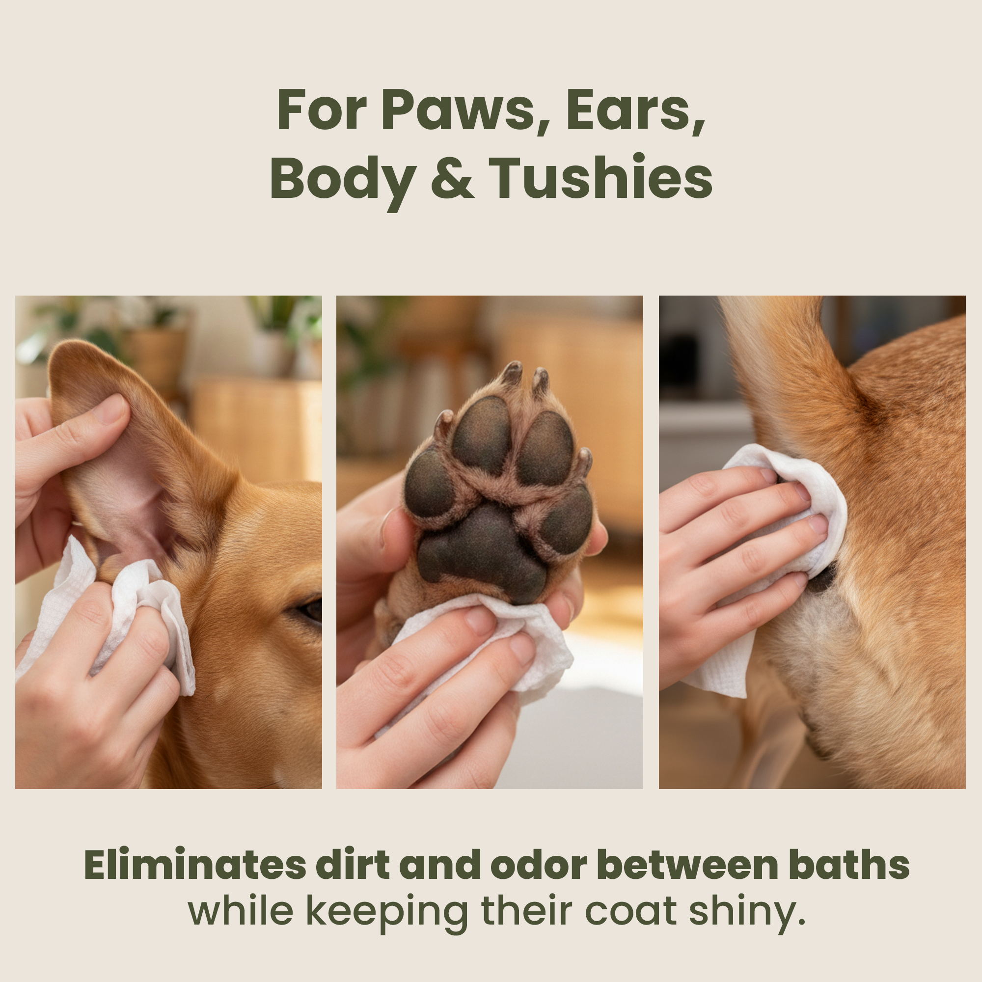 Pogi's Dog Wipes, extra-large bamboo-fiber grooming wipes